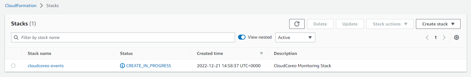cloudcoreo-events CloudFormation Stack - CREATE_IN_PROGRESS